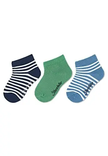 Produktbild: Sterntaler Baby Jungen Baby Socken Kurz-Söckchen 3er Pack Ringel - Socken Baby, Babysöckchen, Babysocken - aus Baumwolle - marine, 18