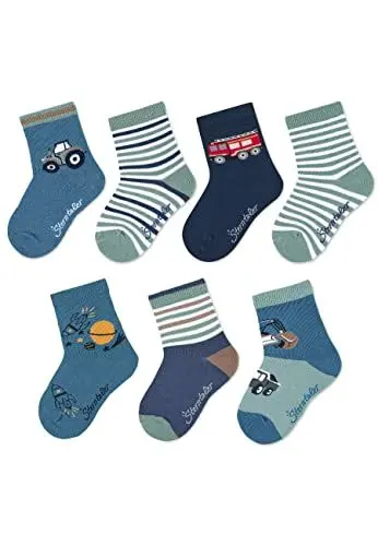 Produktbild: Sterntaler Baby Jungen Baby Socken Söckchen 7er Box - Socken Baby, Babysöckchen, Babysocken - aus Baumwolle - mittelblau, 18