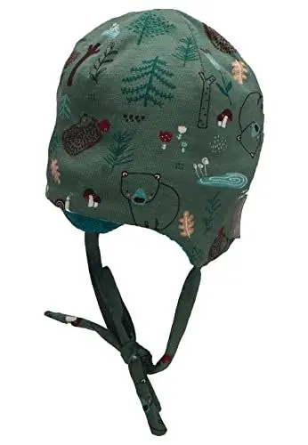 Produktbild: Sterntaler Baby Jungen Beanie Waldtiere Mütze - Kinderbeanie Gefüttert Mit Baumwoll Fleece - Dunkelgrün, 43