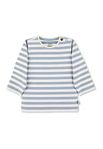 Produktbild: Sterntaler Baby Jungen Langarmshirt Baby GOTS Langarm-Shirt gestreift - Baby Shirt Langarm - mit Esel Stickerei und Knopf - bleu, 74
