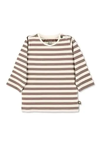 Produktbild: Sterntaler Baby Jungen Langarmshirt Baby GOTS Langarm-Shirt gestreift - Baby Shirt Langarm - mit Esel Stickerei und Knopf - braun, 62