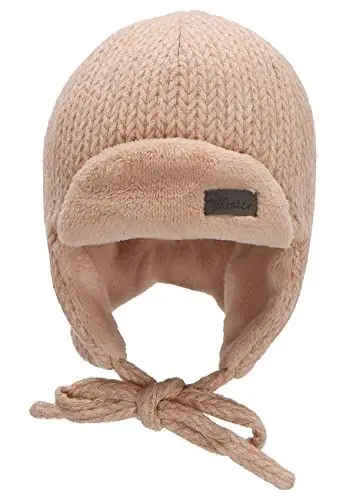 Produktbild: Sterntaler Baby Jungen Mütze Baby Fliegermütze Strickoptik Mütze - Mütze Baby - aus Viskose mit Ohrenklappen und Bindeband - beige, 47