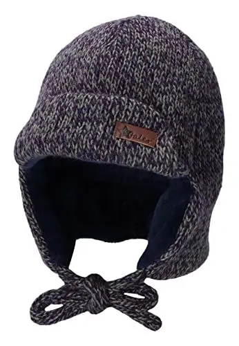 Produktbild: Sterntaler Baby Jungen Mütze Baby Fliegermütze Strickware Mütze - Mütze Baby - aus Teddy mit Ohrenklappen und Bindeband - marine, 49