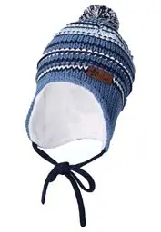 Produktbild: Sterntaler Baby Jungen Mütze Baby GOTS Bommelmütze Streifen Mütze - Mütze Baby - aus Baumwolle mit Ohrenklappen und Bindeband - marine, 43