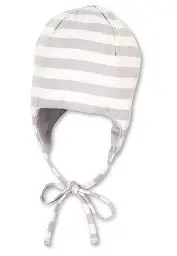 Produktbild: Sterntaler Baby Jungen Mütze Baby GOTS Streifen Mütze - Mütze Baby, Kappe Kinder - aus Jersey mit Streifen und Bindeband - hellgrau, 51