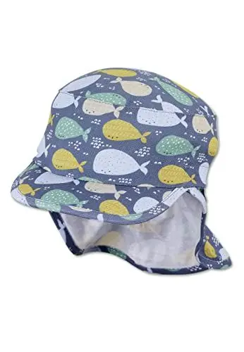Produktbild: Sterntaler Baby Jungen Schirmmütze Baby Schirmmütze Nackenschutz Wale - Schirmmütze Baby, Baby Mützen - aus Baumwolle - mittelblau, 47