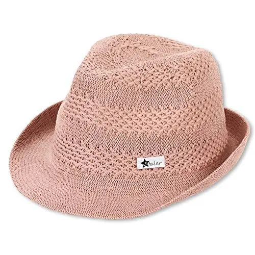 Produktbild: Sterntaler Strohhut Soft - Modischer Hut mit Kunstleder Logo Patch - Mädchen Sonnenhut - Baby und Kinder Kopfbedeckung - Strandkappe, mattrosa, Größe 49