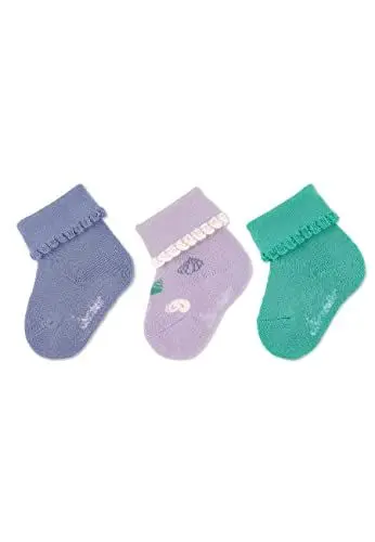 Produktbild: Sterntaler Baby Mädchen Baby Socken Baby-Socke 3er Pack uni mit Muscheln - Socken Baby - aus Baumwolle mit Vollplüsch (Sohle) - flieder, 14