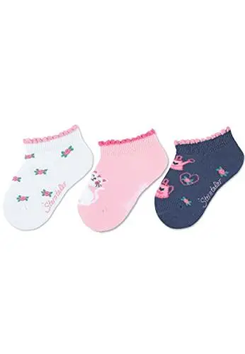 Produktbild: Sterntaler Baby Mädchen Baby Socken Sneaker-Söckchen 3er Pack Katze - Socken Baby, Babysöckchen, Babysocken - aus Baumwolle - weiß, 18