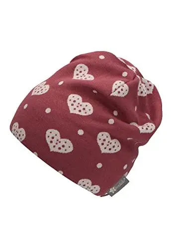 Produktbild: Sterntaler Baby Mädchen Beanie Baby Slouch-Beanie Herzen Mütze - Beanie Baby, Kinderbeanie - gefüttert mit Baumwollfleece - brombeer, 53