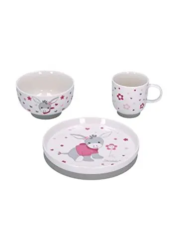 Produktbild: Sterntaler Baby Mädchen Kindergeschirr Set Porzellan-Geschirr-Set 3-teilig Emmi Girl - Frühstücksset, Babygeschirr - weiß