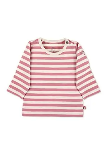 Produktbild: Sterntaler Kleinkind Mädchen Langarmshirt Baby GOTS Langarm-Shirt gestreift - Baby Shirt Langarm - mit Esel Stickerei und Knopf - rosa, 80