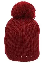 Produktbild: Sterntaler Baby Mädchen Mütze Baby Bommelmütze Ziernieten Mütze - Mütze Baby, Kappe Kinder - gefüttert mit Baumwollfleece - dunkelrot, 55