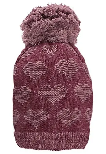 Produktbild: Sterntaler Baby Mädchen Mütze Baby GOTS Bommelmütze Herzen Mütze - Mütze Baby, Kappe Kinder - gefüttert mit Baumwollfleece - pink, 57