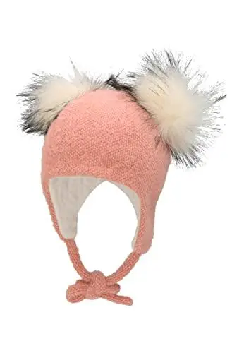 Produktbild: Sterntaler Baby Mädchen Mütze Inka Mit Bommeln - Kappe Kinder Mit Kunstpelz Bommel Und Bindeband - Rosa, 51
