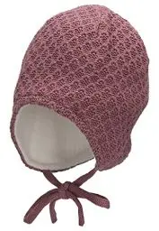 Produktbild: Sterntaler Baby Mädchen Strickmütze Baby GOTS Strickmütze Bindebändern Mütze - Baby Strickmütze - aus Baumwolle mit Bindeband - lila, 33