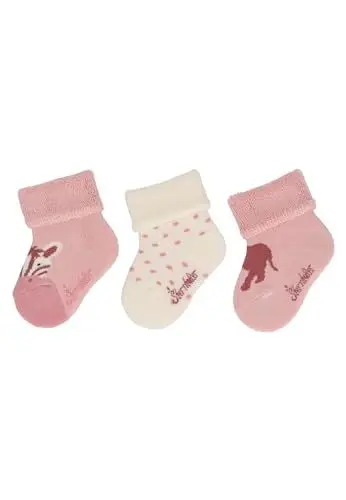 Produktbild: Sterntaler Baby -Socke 3er Pack Afrika für Mädchen - Babysocken mit Umschlag und Motiv - Erstlingssocken für warme Babyfüße - zartrosa, 14