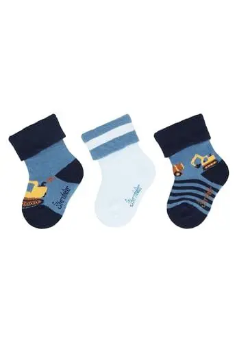 Produktbild: Sterntaler Baby -Socken 3er Pack Bagger für Jungen - Babysocken mit Umschlag und Motiven - Socken für Babys im Set leicht, flexibel und strapazierfähig - marine, 14