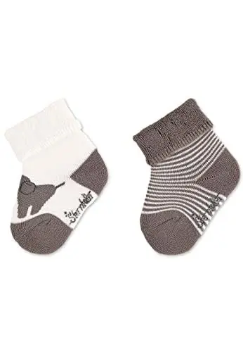 Produktbild: Sterntaler Baby Unisex Baby Socken Baby-Söckchen Doppelpack Elefant Eddy - Socken Baby, Babysöckchen, Babysocken - beige, 13/14