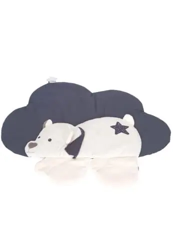 Produktbild: Sterntaler Baby Unisex Krabbeldecke Wolkenform Eisbär Elia - Schlafteppich, Spielmatte aus Flauschstoff, Spieldecke - dunkelgrau