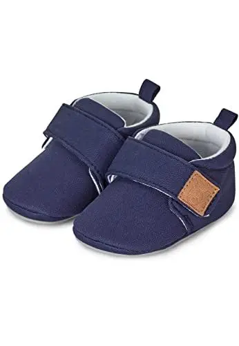 Produktbild: Sterntaler Baby Krabbelschuhe uni – Unisex Babyschuhe aus Canvas mit Jerseyfutter – Knöchelhohe Baby Schuhe mit rutschfester Sternensohle – Krabbelschuhe aus Baumwolle – Größe 20, Farbe marine