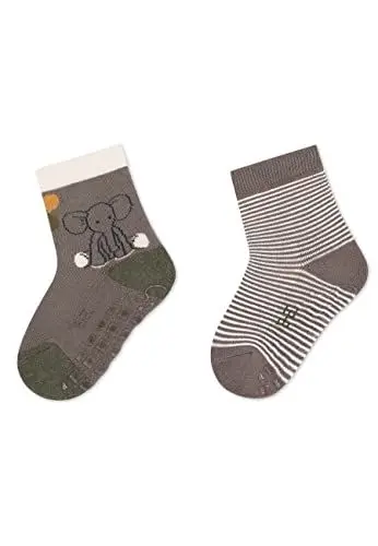 Produktbild: Sterntaler Baby Unisex Krabbelsocken ABS-Söckchen Doppelpack Elefant Eddy - Krabbelsocken, Stoppersocken Baby, Babysocken - grau, 23/24