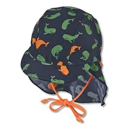 Produktbild: Sterntaler Baby - Jungen Schirmmütze Mit Nackenschutz Wale Sonnenhut, Marine, 43 EU