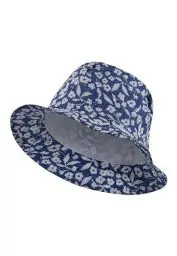 Produktbild: Sterntaler Babyhut Blumen - Mädchen Babyhut Blumen aus gecrashter Baumwolle - Sonnenhut gefüttert für Bio -Batist - Hut bietet optimalen Sonnenschutz - blau, 47