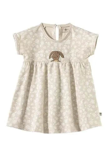 Produktbild: Sterntaler Babykleid Blumen Hase Happy für Mädchen - Babykleid aus Baumwolljersey mit Elasthan bedruckt mit Gänseblümchen - Kleid mit angeschnittene Ärmel - beige, 68