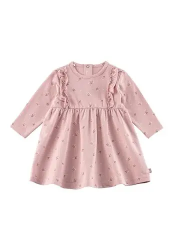 Produktbild: Sterntaler Kleid Blümchen - Mädchen Kleid aus Baumwolljersey mit Druck - Langarm Kleid mit Volants und gekräuseltem Rockteil - Knopfleiste im Nacken, Kinderkleidung ab Geburt, mattrosa, Größe 86