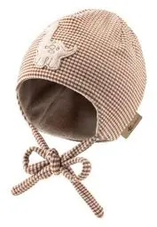 Produktbild: Sterntaler Beanie mit Stickmotiv Dino für Jungen - Baby und Kinder Mütze mit angeschnittenen Ohrenklappen und Bindeband - gefüttert mit Baumwollfleece - rost, 35