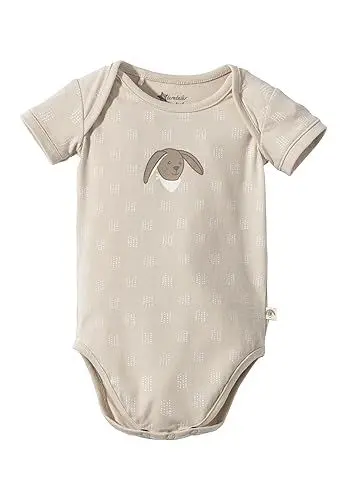 Produktbild: Sterntaler Body Punkte Hase Happy - Baby Body für Jungen aus Baumwolljersey mit Punktemuster und Häschenprint - Bequemer Strampler mit kurzen Ärmel - beige, 80
