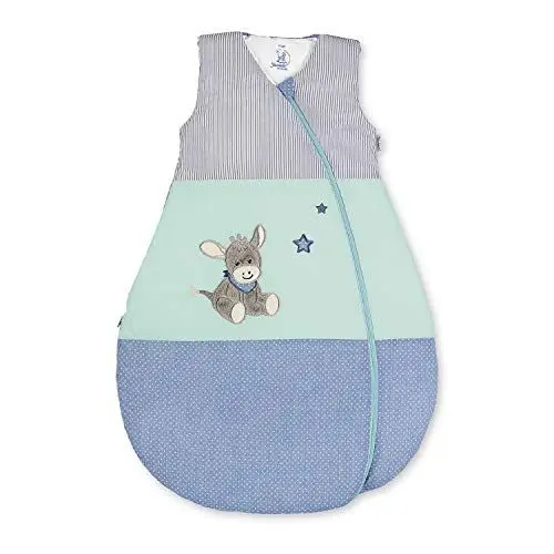 Produktbild: Sterntaler Funktionsschlafsack für Kleinkinder, Esel Emmi, Ganzjährig, Wärmeregulierung, Reißverschluss, 90 cm, Blau/Mehrfarbig