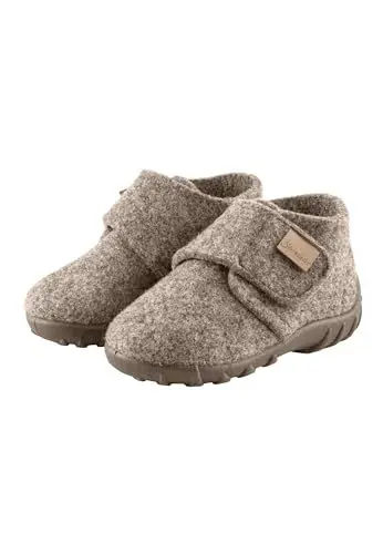 Produktbild: Sterntaler Hausschuhe uni - Unisex Hausschuhe aus Wollfilz - Baby und Kinder Hüttenschuh mit rutschfester Sohle - Kindergarten Pantoffeln mit Klettverschluss, braun, Größe 20