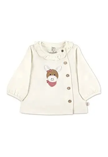 Produktbild: Sterntaler Kleinkind Mädchen Langarmshirt Baby GOTS Langarm-Shirt mit Struktur - Baby Shirt Langarm - mit Esel Applikation und Knopfleiste - beige, 80