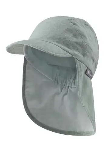 Produktbild: Sterntaler Schirmmütze Nacken Jacquard - Mädchen Mütze aus Baumwolle - UV-Schutz 50+ Sonnenhut mit Nackenschutz - Sommer Kopfbedeckung mit Futter aus Batist (Bio)- steingrün, Größe 51