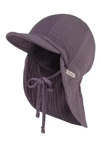 Produktbild: Sterntaler Schirmmütze Nacken Musselin - Mädchen Mütze aus Baumwoll Musselin (Bio) - UV-Schutz 50+ Sonnenhut mit Nackenschutz - Kinder Sommer Kopfbedeckung - pastellviolett, Größe 51