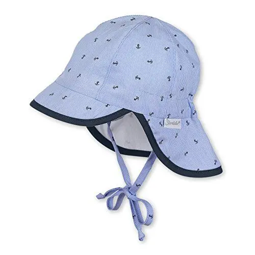 Produktbild: Sterntaler Schirmmütze für Jungen mit Bindebändern, Nackenschutz und Anker-Motiv ,Blau (Himmel 325),43