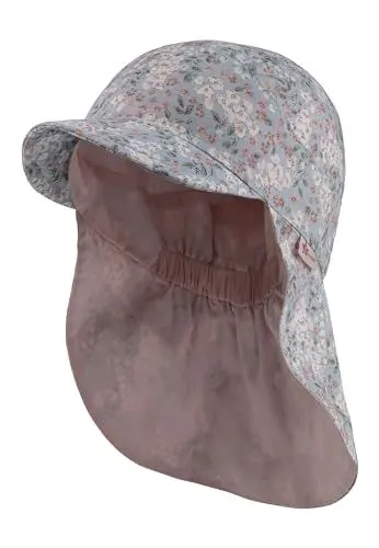 Produktbild: Sterntaler Schirmmütze mit Nackenschutz Millefleurs - Kindermütze mit UV -Schutz 30 - Schirmmütze Mädchen mit Druckmuster - Sonnenkappe Kinder aus Baumwolle - graublau, 55
