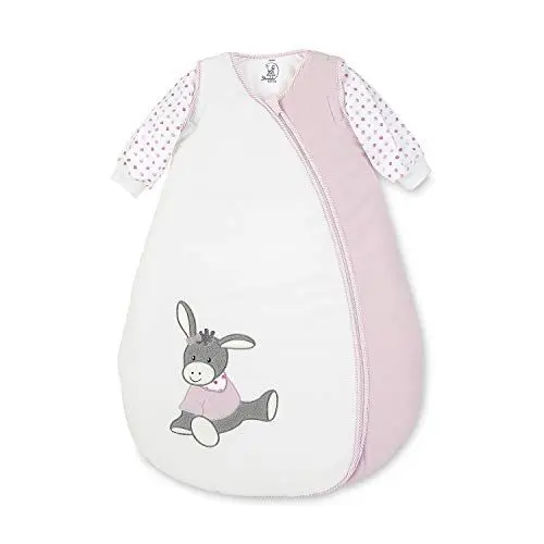 Produktbild: Sterntaler Schlafsack für Kleinkinder, Abnehmbare Ärmel, Wärmeregulierung, Reißverschluss, Größe: 70, Emmi Girl, Weiß/Rosa