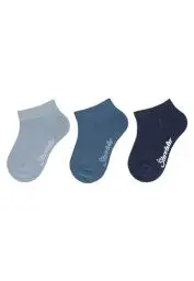 Produktbild: Sterntaler Sneaker -Socken 3er Pack Rippe - Kinder Sneaker Socken für Jungen - Sneaker Socken mit Rippenmuster - Socken für Kinder im Set - graublau, 26