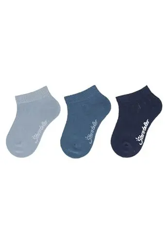Produktbild: Sterntaler Sneaker -Socken 3er Pack Rippe - Kinder Sneaker Socken für Jungen - Sneaker Socken mit Rippenmuster - Socken für Kinder im Set - graublau, 26
