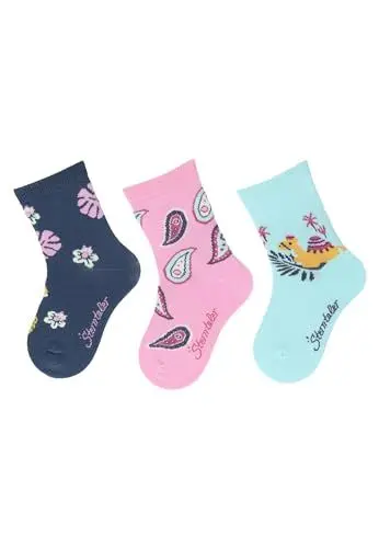 Produktbild: Sterntaler Socken 3er Pack Gepard, Ornamente und Kamel - Babysocken für Mädchen im 3er Pack - Babysocken mit Motiven - Socken für Babys im Set - blau, 18