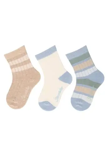 Produktbild: Sterntaler Socken 3er Pack Rippe - Babysocken für Jungen im 3er Pack - Babysocken mit Rippenmuster - Socken für Babys im Set - beige melange, 18