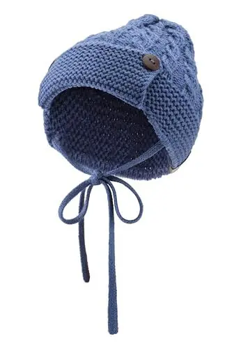 Produktbild: Sterntaler Strickmütze mit Holzknöpfen - Jungen Baby Mütze mit Zopfmuster - Wintermütze mit toller Strickmuster Kombination und Bindeband - Mittelblau, 41