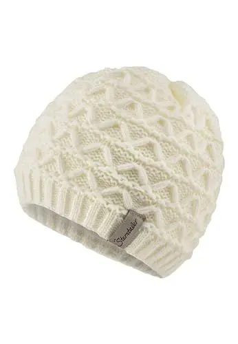 Produktbild: Sterntaler Strickmütze mit Regenbogen Muster - Mädchen Beanie einfarbig, gefüttert mit weichem Baumwollfleece - Baby Wintermütze mit Strickmuster- Ecru, 45