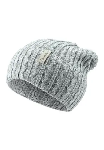 Produktbild: Sterntaler Strickmütze mit Wellen Muster - Lässige Unisex Beanie - Kinder Wintermütze - Mütze mit Umschlag - Silber Melange, 53
