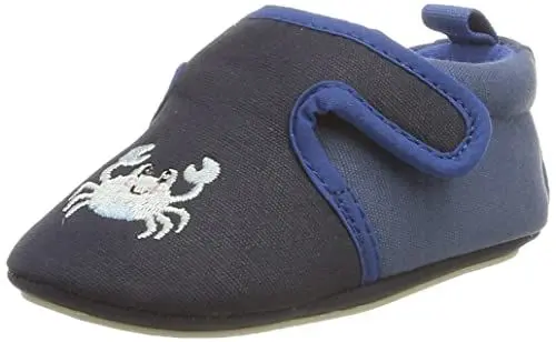 Produktbild: Sterntaler Unisex-Baby-Krabbelschuhe, Rutschfeste Sohle, Klettverschluss, Krabben-Motiv, Farbe: Marine, Größe: 23/24