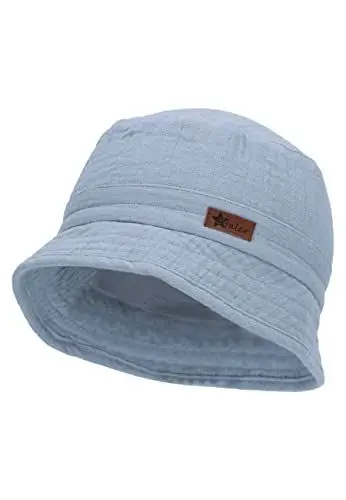 Produktbild: Sterntaler Fischerhut Musselin - Jungen Sonnenhut aus Baumwoll Musselin (Bio) - Baby Bucket Hat mit Futter aus Musselin (Bio) - UV-Schutz 50+ Baby und Kinder Sommerhut, graublau, Größe 51