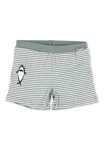 Produktbild: Sterntaler Badeshorts Hai - UV-Schutz 50+ Schwimmhose - Jungen Beachwear Seersucker- Baby Schwimmpanty mit Windeleinsatz bis Größe 86/92 und verstellbarem Kordelzug im Bund, mattgrün, Größe 80